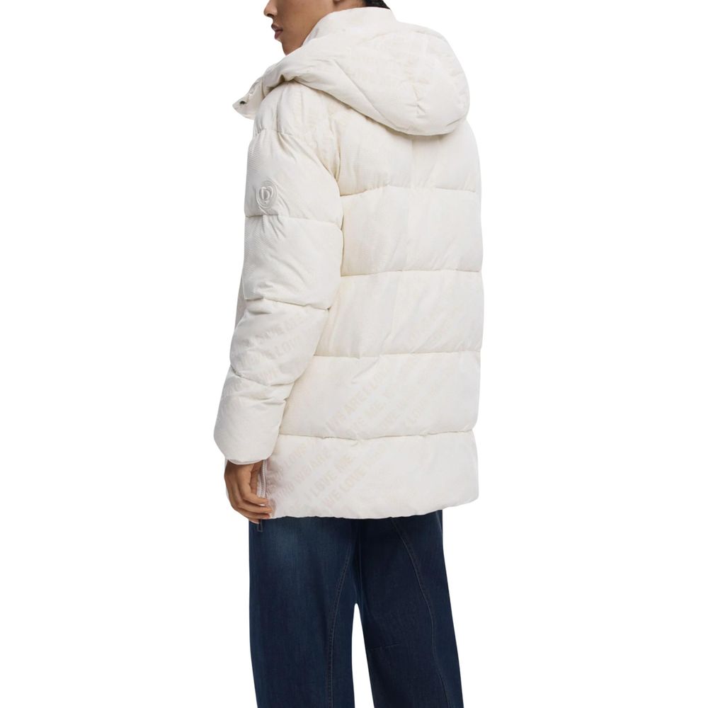 Desigual Cream Polyester Coat