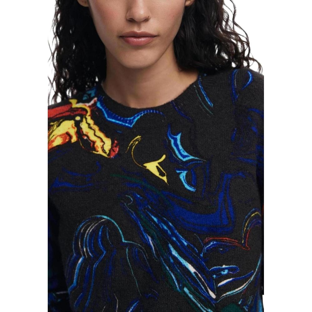 Desigual Black Marabou Sweatshirt