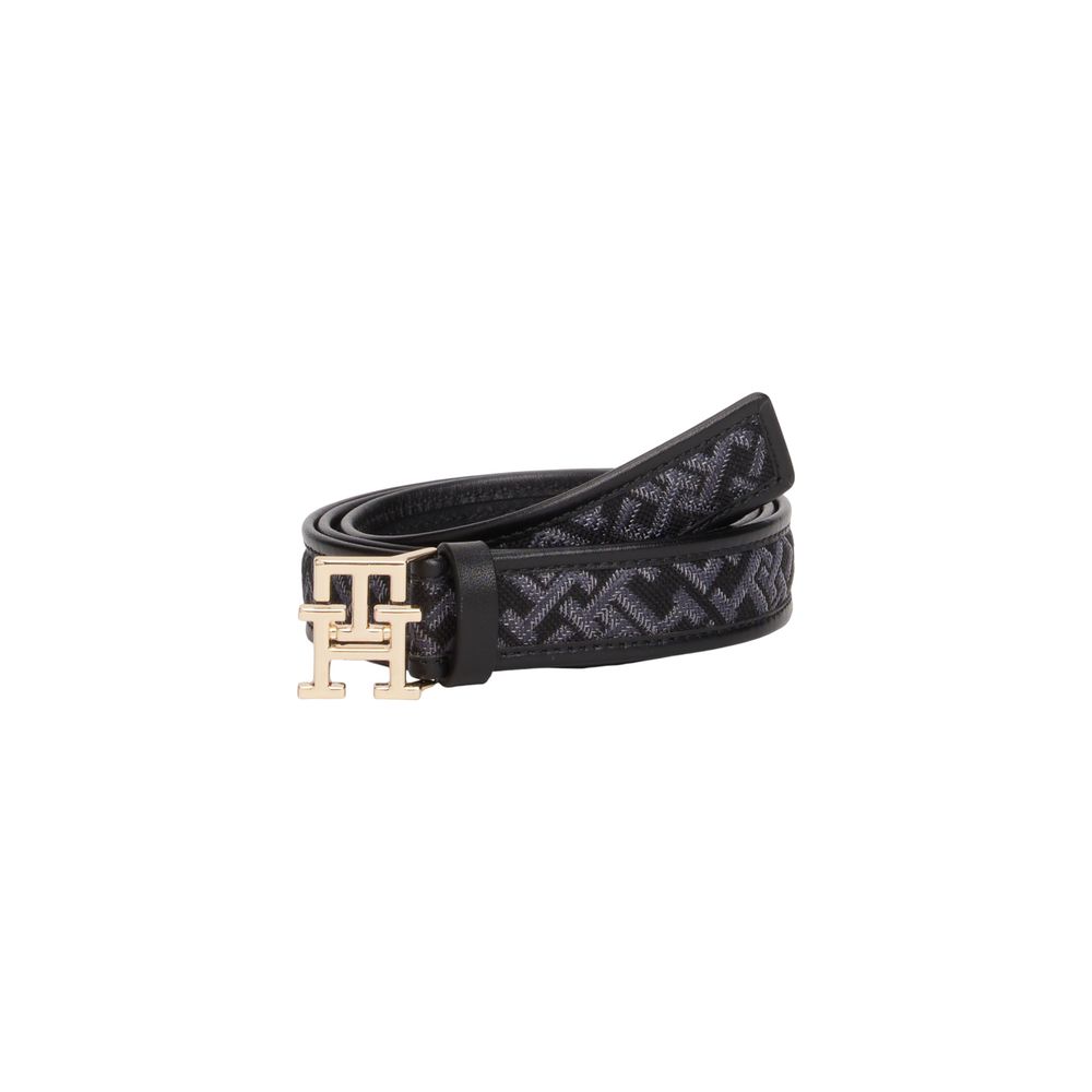 Tommy Hilfiger Black Polyester Thin Belt