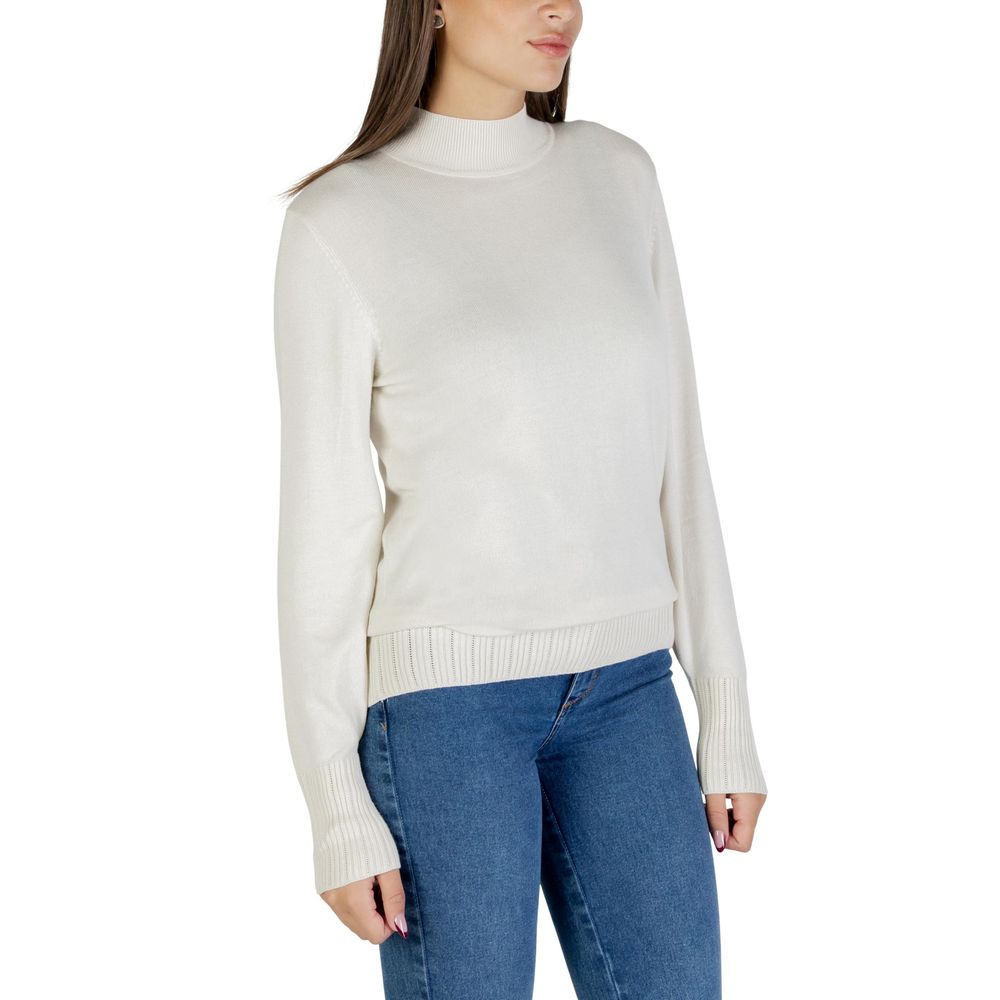 ICHI Beige Viscose Turtleneck