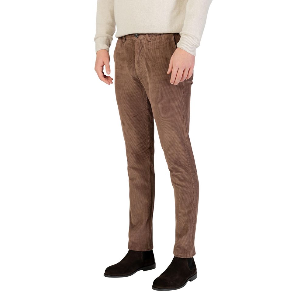 Borghese Brown Cotton Casual Pants