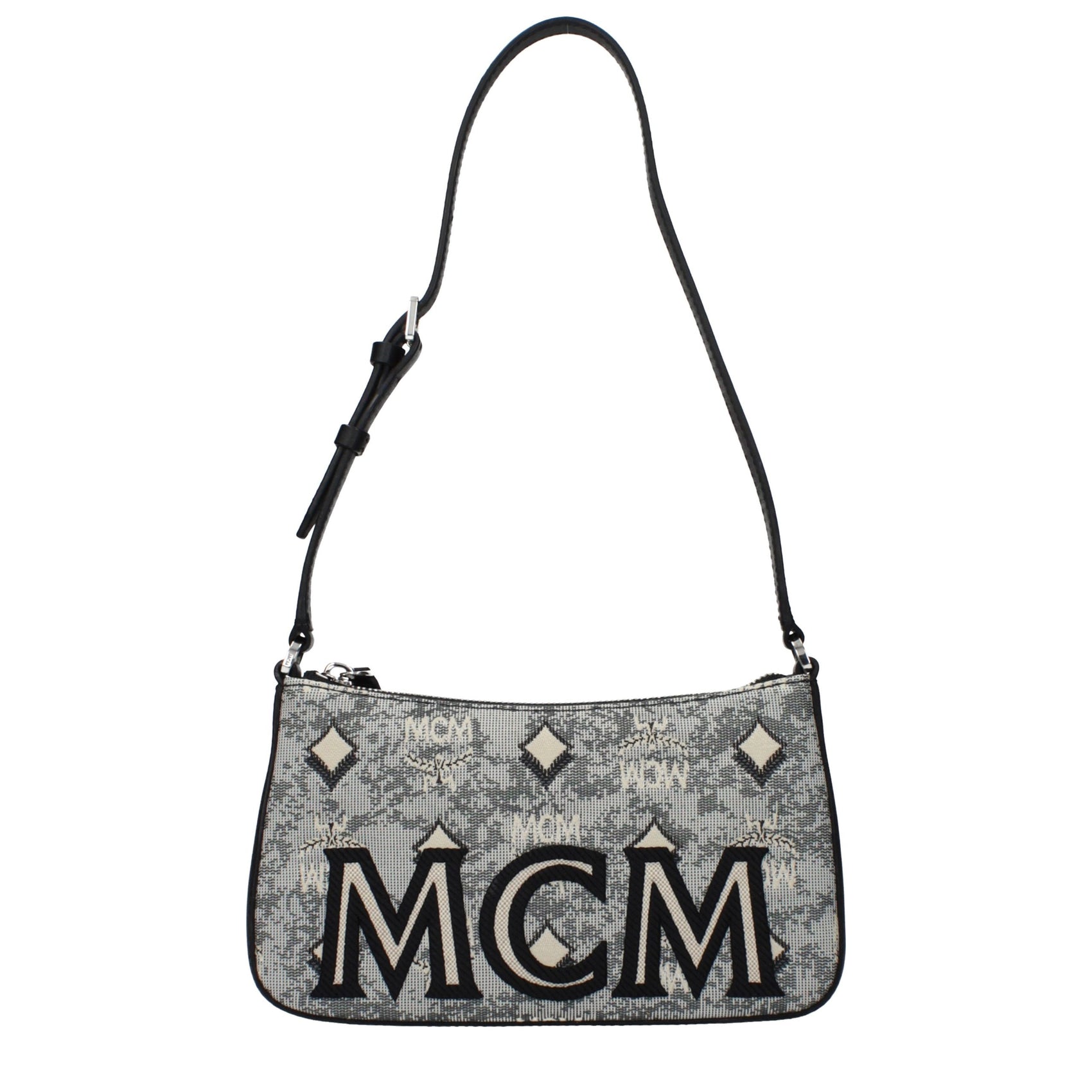 MCM Gray Fabric Crossbody Bag