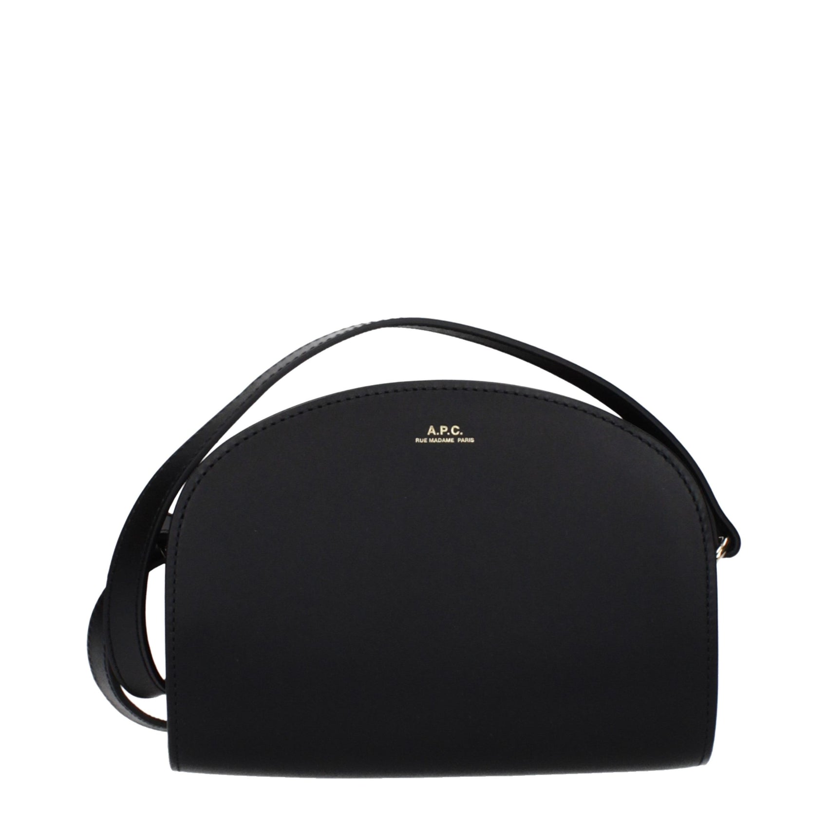 A.P.C. Black Leather Crossbody Bag