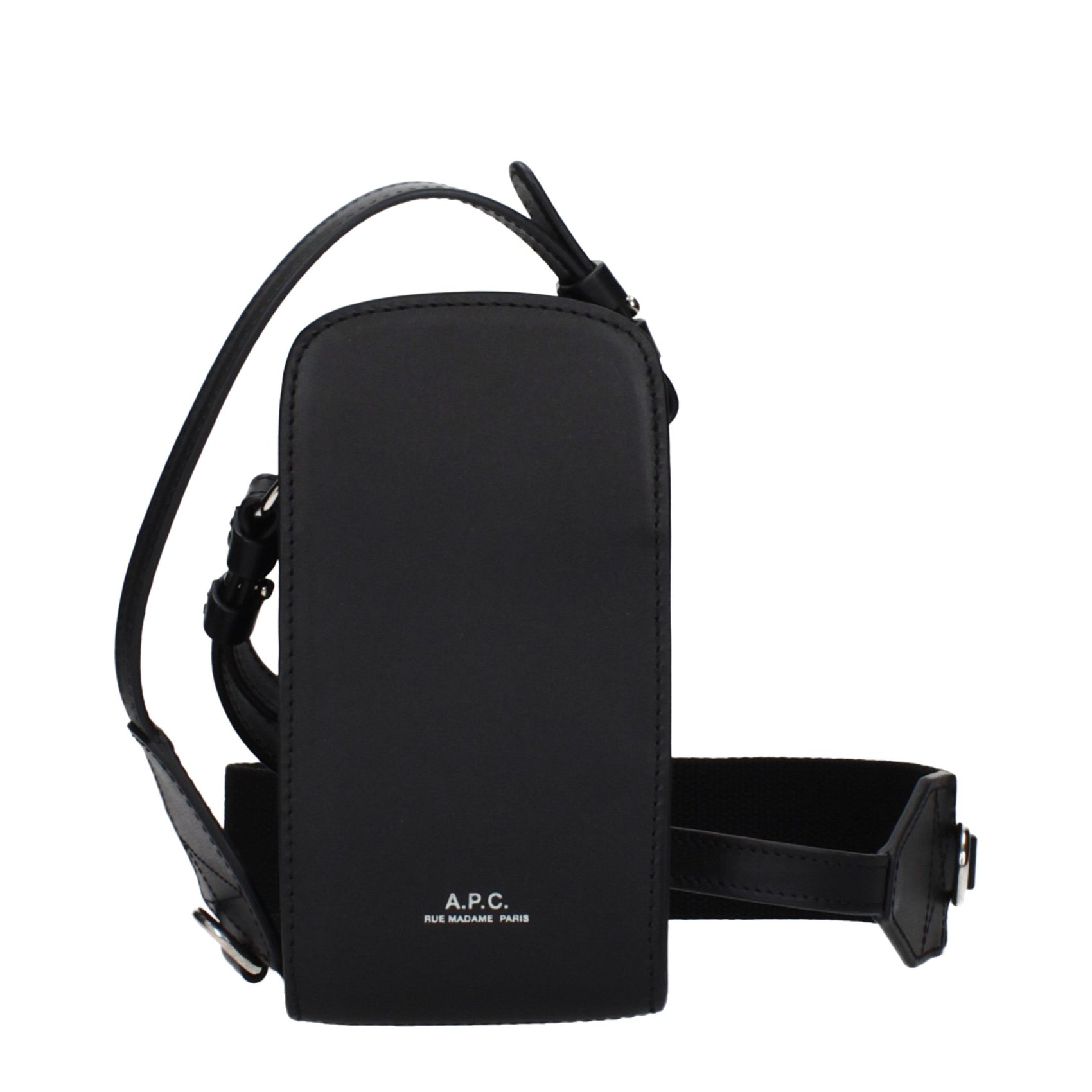 A.P.C. Black Leather Crossbody Bag