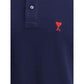 Ami Paris Blue Cotton Polo Shirt