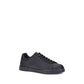 Dolce & Gabbana Black Calf Leather Bos Taurus Low Top Sneakers