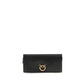 PINKO Black Calf Leather Bos Taurus Clutch Bag