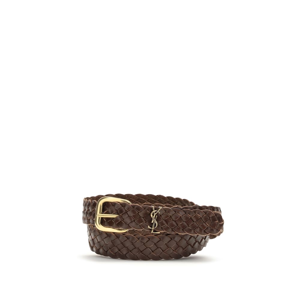 Saint Laurent Brown Calf Leather Bos Taurus Regular Belt