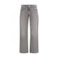 7FOR Gray Cotton Straight-Leg Jeans