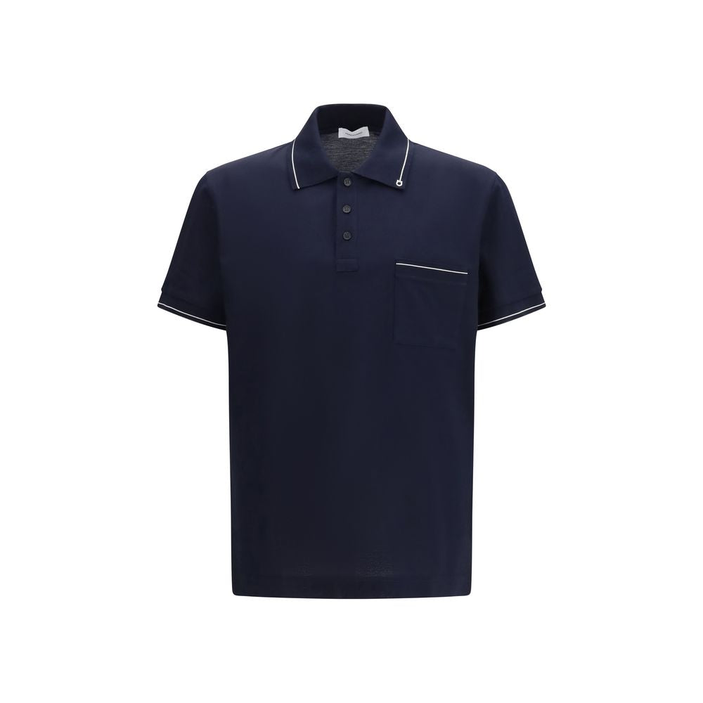 Ferragamo Blue Cotton Polo Shirt