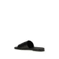 Dolce & Gabbana Black Calf Leather Bos Taurus Sandals