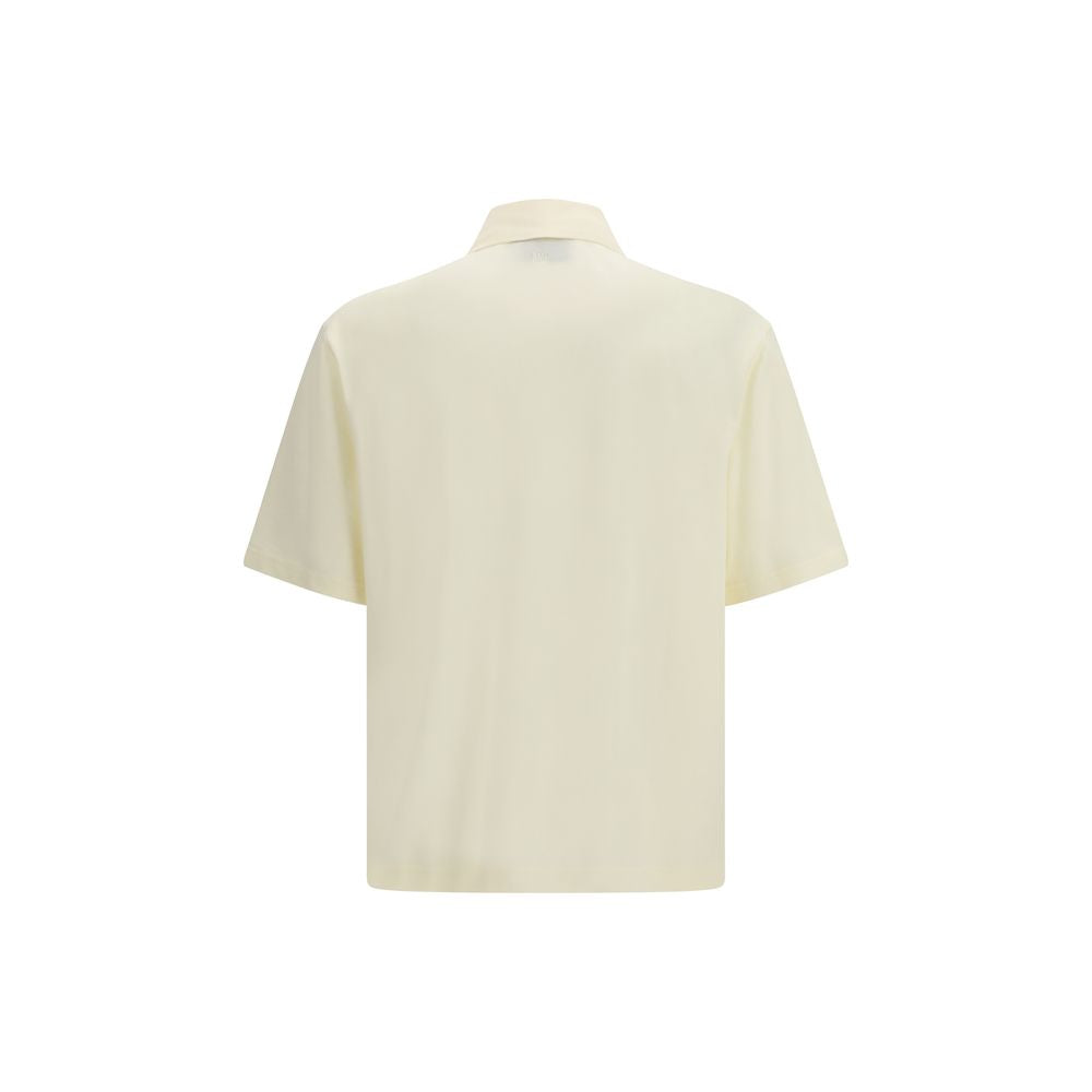 Ami Paris Beige Cotton Polo Shirt
