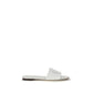 Dolce & Gabbana White Calf Leather Bos Taurus Flat Sandals