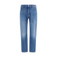 MooRER Blue Cotton Straight-Leg Jeans