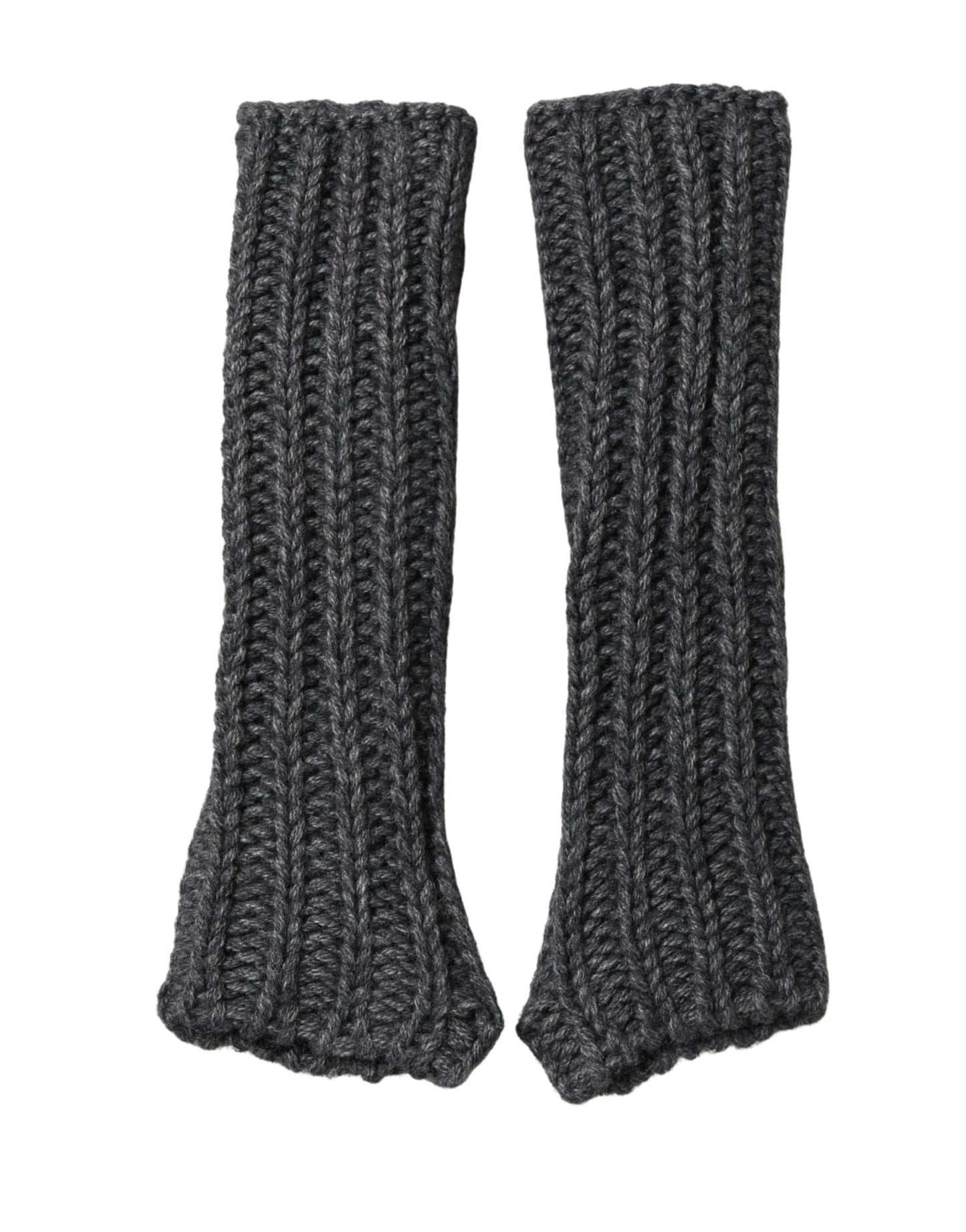 Dolce & Gabbana Gray Acrylic Knitted Fingerless Arm Warmer Gloves