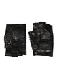 Dolce & Gabbana Black Embellished Wrist Length Mitten Women Gloves