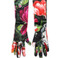 Dolce & Gabbana Multicolor Floral Print Elbow Length Women Gloves