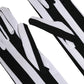Dolce & Gabbana Black White Stripes Nylon Elbow Length Women Gloves