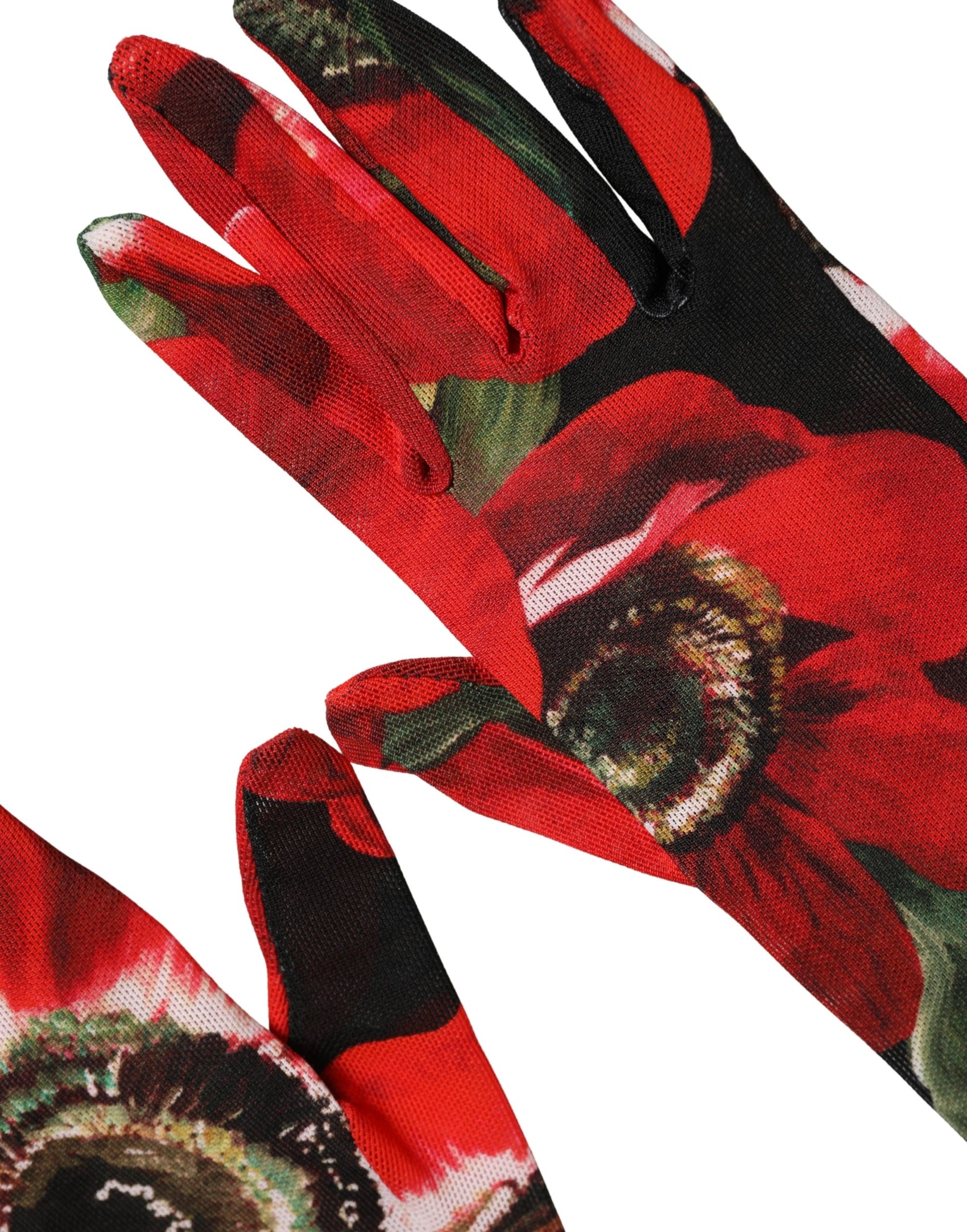 Dolce & Gabbana Multicolor Floral Print Elbow Length Women Gloves