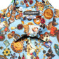 Dolce & Gabbana Blue Cotton Jewel Print Button Down GOLD Shirt
