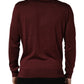 Dolce & Gabbana Maroon Silk Men Crew Neck Pullover Sweater