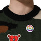 Dolce & Gabbana Multicolor Intarsia-Knit Camouflage Pullover Sweater