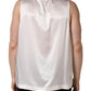 Dolce & Gabbana White Satin Polyester SleevelessTank T-shirt