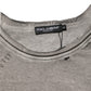 Dolce & Gabbana Gray DG Logo Print Cotton Round Neck T-shirt