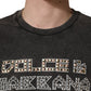 Dolce & Gabbana Gray Logo Embellished Men Crew Neck T-shirt