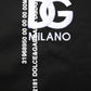 Dolce & Gabbana Black Logo Embroidered Men Crew Neck T-shirt