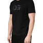 +39 MASQ Black Logo DG Print Cotton Crew Neck T-shirt