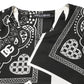 Dolce & Gabbana Black White Bandana Cotton Crew Neck  T-shirt