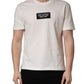 Dolce & Gabbana White Logo Patch Cotton Men Crew Neck  T-shirt