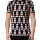 Dolce & Gabbana Black Bottle Print Cotton Crew Neck  T-shirt