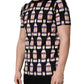 Dolce & Gabbana Black Bottle Print Cotton Crew Neck  T-shirt