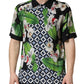Dolce & Gabbana Multicolor Tropical Orchid Print Men Shirt