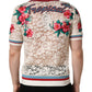 Dolce & Gabbana Beige Floral Tennis Club Lace Polo T-shirt