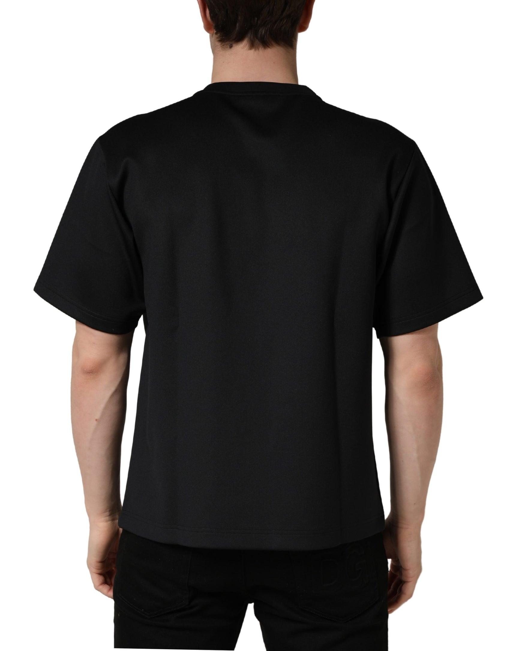 Dolce & Gabbana Black Have Fun Embellished Crew Neck T-shirt