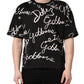 Dolce & Gabbana Black Script Logo Print Men Crew Neck T-shirt