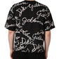 Dolce & Gabbana Black Script Logo Print Men Crew Neck T-shirt