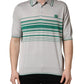 Dolce & Gabbana Gray Green Striped Logo Silk Polo T-shirt