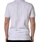 Dolce & Gabbana White Logo Embroidered Cotton Polo T-shirt