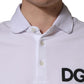 Dolce & Gabbana White Logo Embroidered Cotton Polo T-shirt