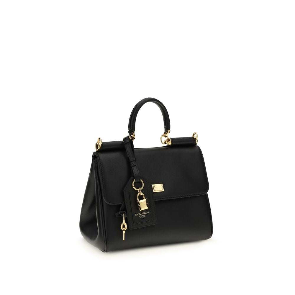 Dolce & Gabbana Black Calf Leather Bos Taurus Handbag