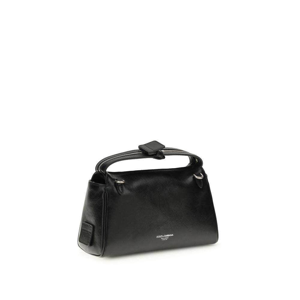 Dolce & Gabbana Black Calf Leather Bos Taurus Handbag