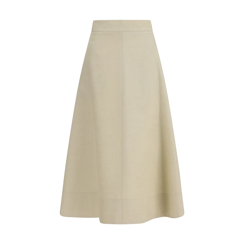 P.A.R.O.S.H. Beige Linen Midi Skirt