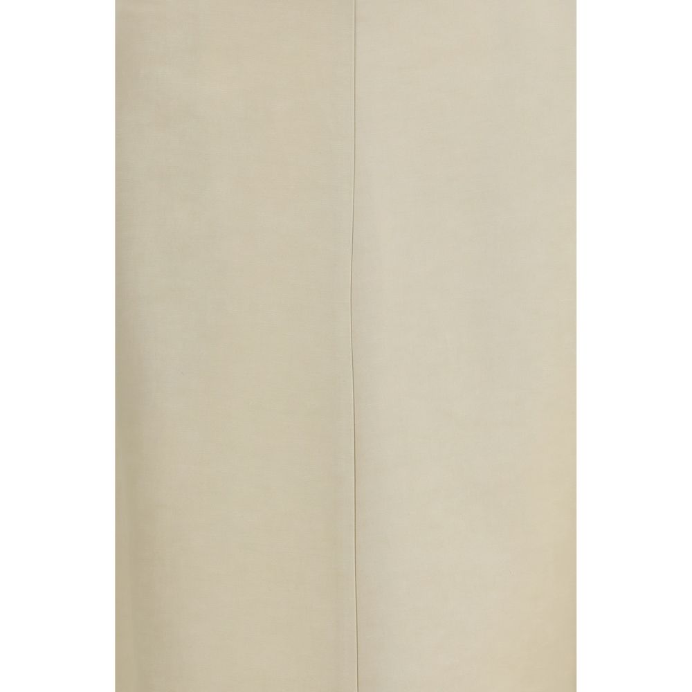 P.A.R.O.S.H. Beige Linen Midi Skirt
