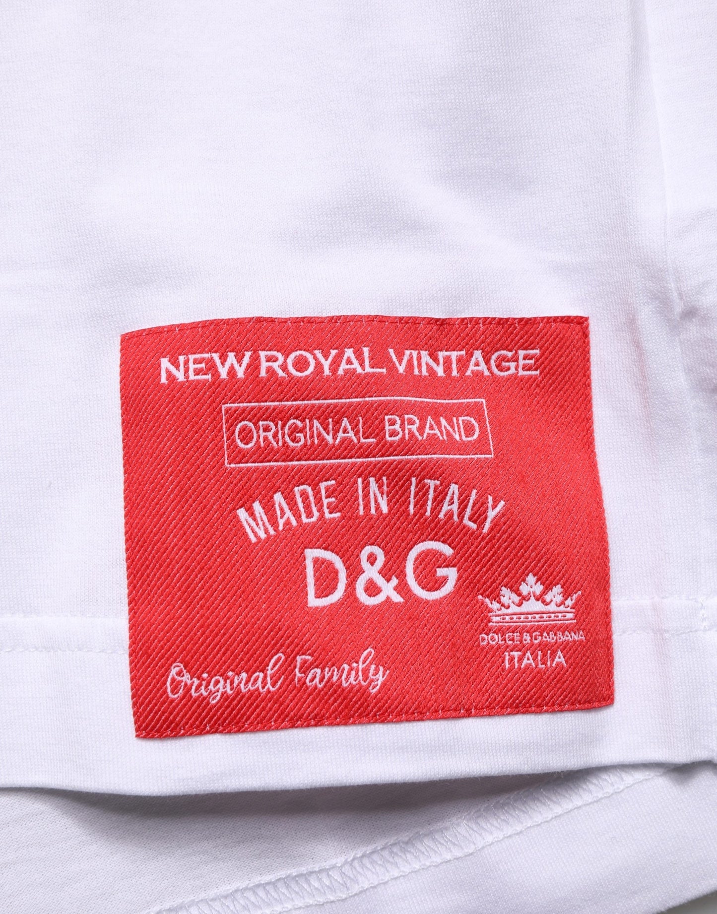 Dolce & Gabbana White Cotton Short Sleeves Crew Neck T-shirt