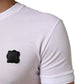 Dolce & Gabbana White Logo Patch Cotton Crew Neck T-shirt