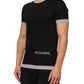 Dolce & Gabbana Black Two Tone DG Logo Print Cotton  T-shirt